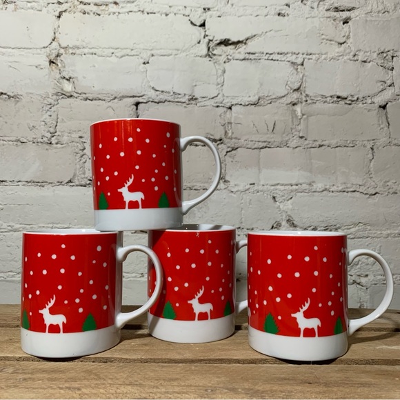 Vintage Other - Vintage Ponette Japan Christmas Holiday Mugs set of 4 porcelain